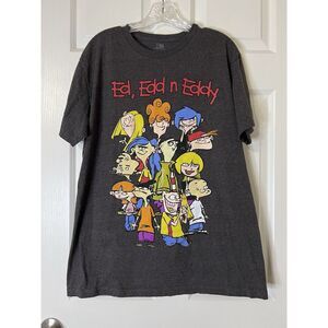Cartoon Network Ed, Edd N Eddy TV Show Tee TShirt Adult Sz L Large Charcoal Gray